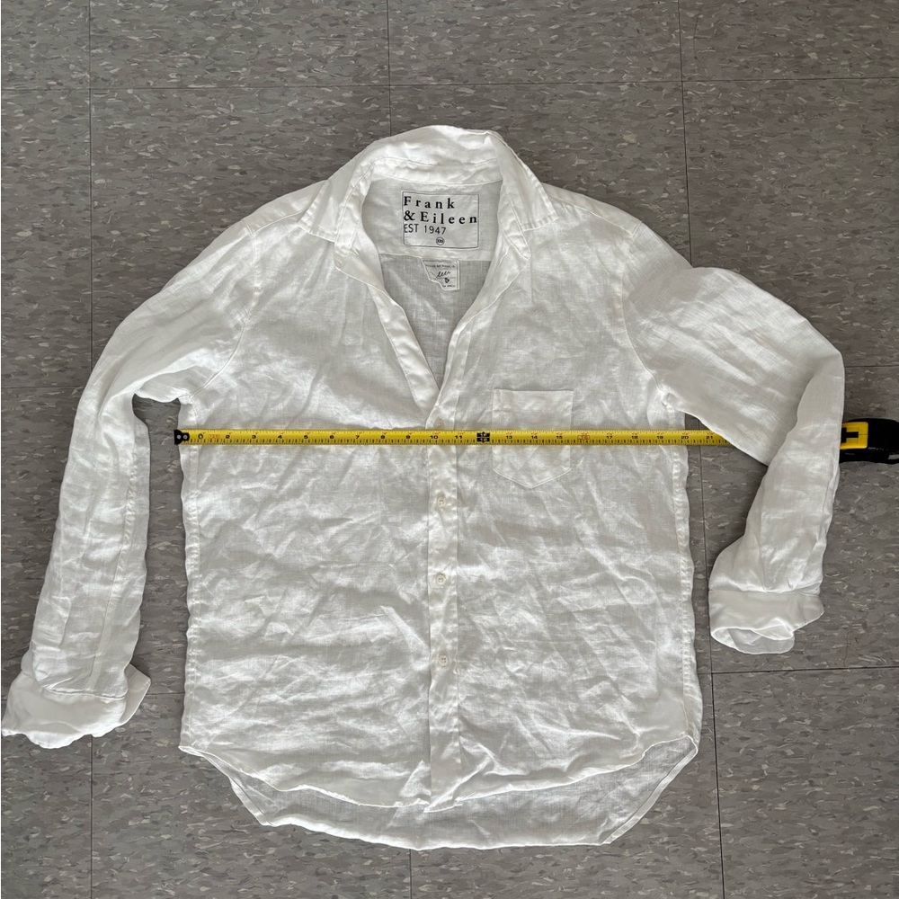 Frank & Eileen Eileen Relaxed Button Up Shirt in white Italian linen XXS EUC